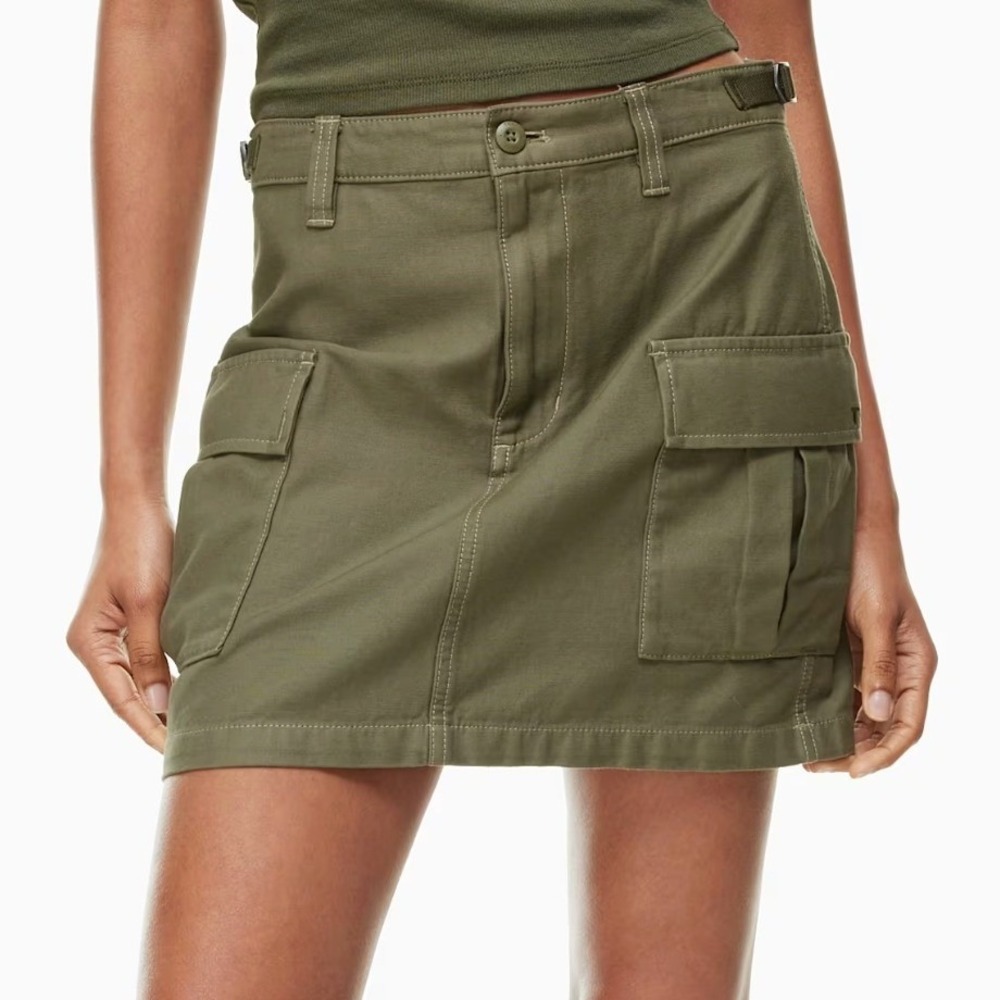 TNA Womens Size 10 Supply Cargo Micro Skirt Army Green Utility Gorpcore Y2K